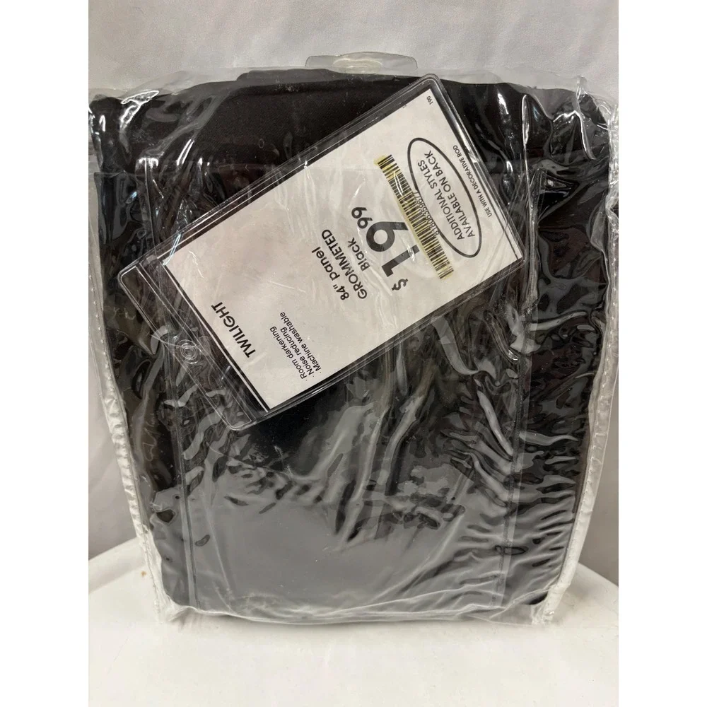Twilight Room Darkening Black Grommet Curtain Panel 84 Inch Noise Reducing New